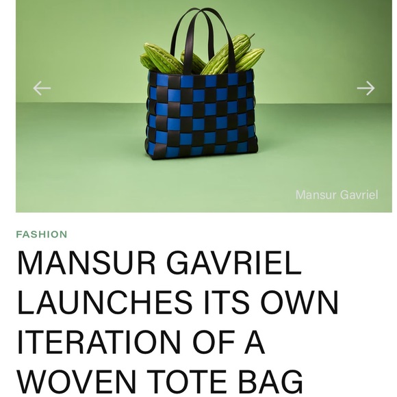 mansur gavriel black & blue tote bag - Picture 3 of 12